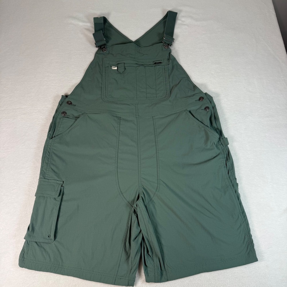 Duluth Trading Co Heirloom Gardening Short Overalls XXL Green Nylon Ripstop